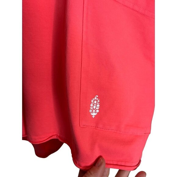 Free People Hot Shot Tee Romper Electric Sunset Coral Pink Oversized XS/S NWOT - Picture 9 of 12